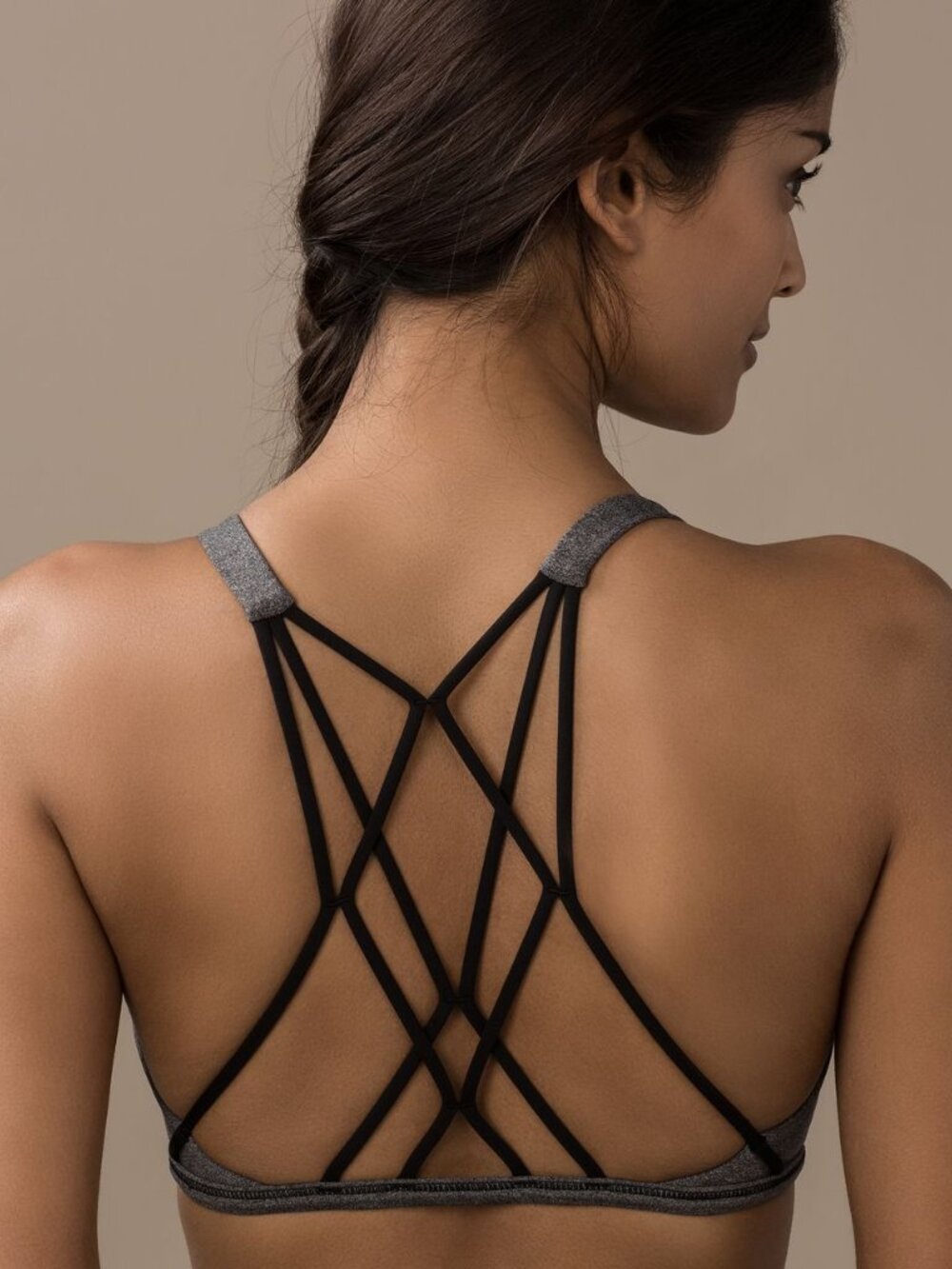 Lululemon Free to Be Zen Bra in Heathered Black / Black